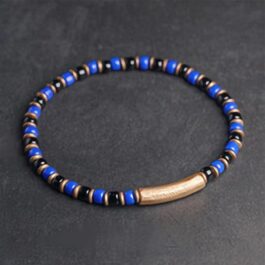 Pulsera Cobre y Cuentas de Cristal Artesanal
