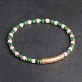 Pulsera Cobre y Cuentas de Cristal Artesanal