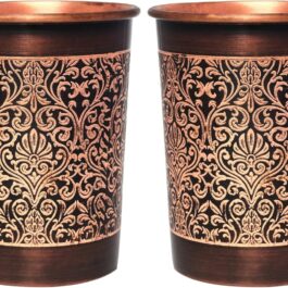 Juego 2 Vasos Cobre Artesanales 250ml | Purificación Sanación