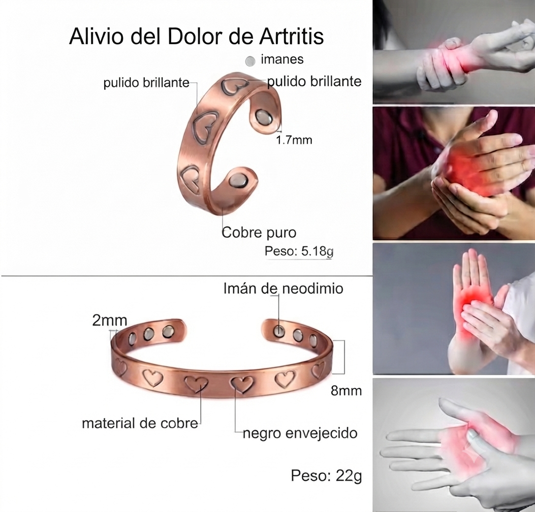 Pulsera + Anillo Cobre Magnéticos | Energía Sanación - Imagen 2