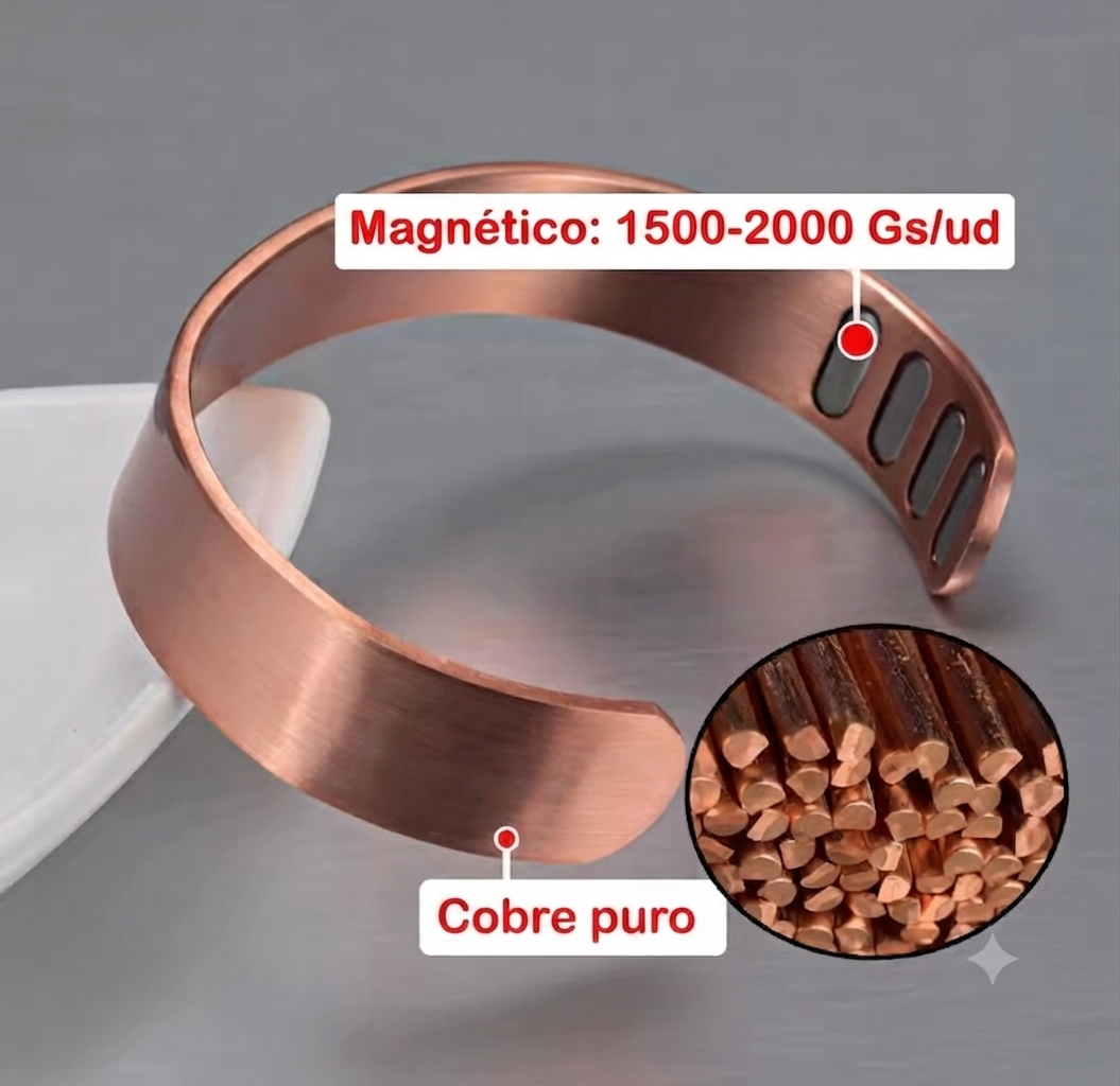 Pulsera Cobre con Imanes | Energía Sanación - Imagen 2