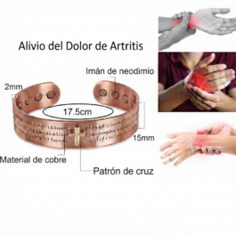Pulsera Cobre Cruz con Imanes | Energía Sanación