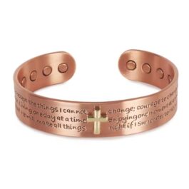 Pulsera Cobre Cruz con Imanes | Energía Sanación