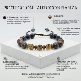 Pulsera Amuleto Protección | San Benito Ónix Broncita