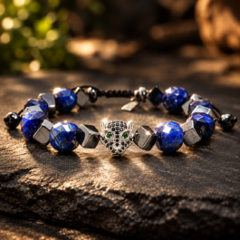 Pulsera Ojo de Tigre Azul Noche & Hematita | Protección, Fortaleza y Equilibrio