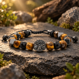 Ojo de Tigre, Ágata Negra & Hematita — Protección, Fuerza y Enfoque
