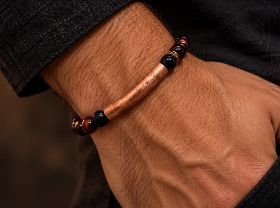 Pulsera Cobre | Sándalo & Turmalina Negra - Imagen 2