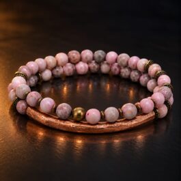 Pulsera Cobre & Jaspe Rosa