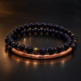 Pulsera Cobre & Arenisca Azul