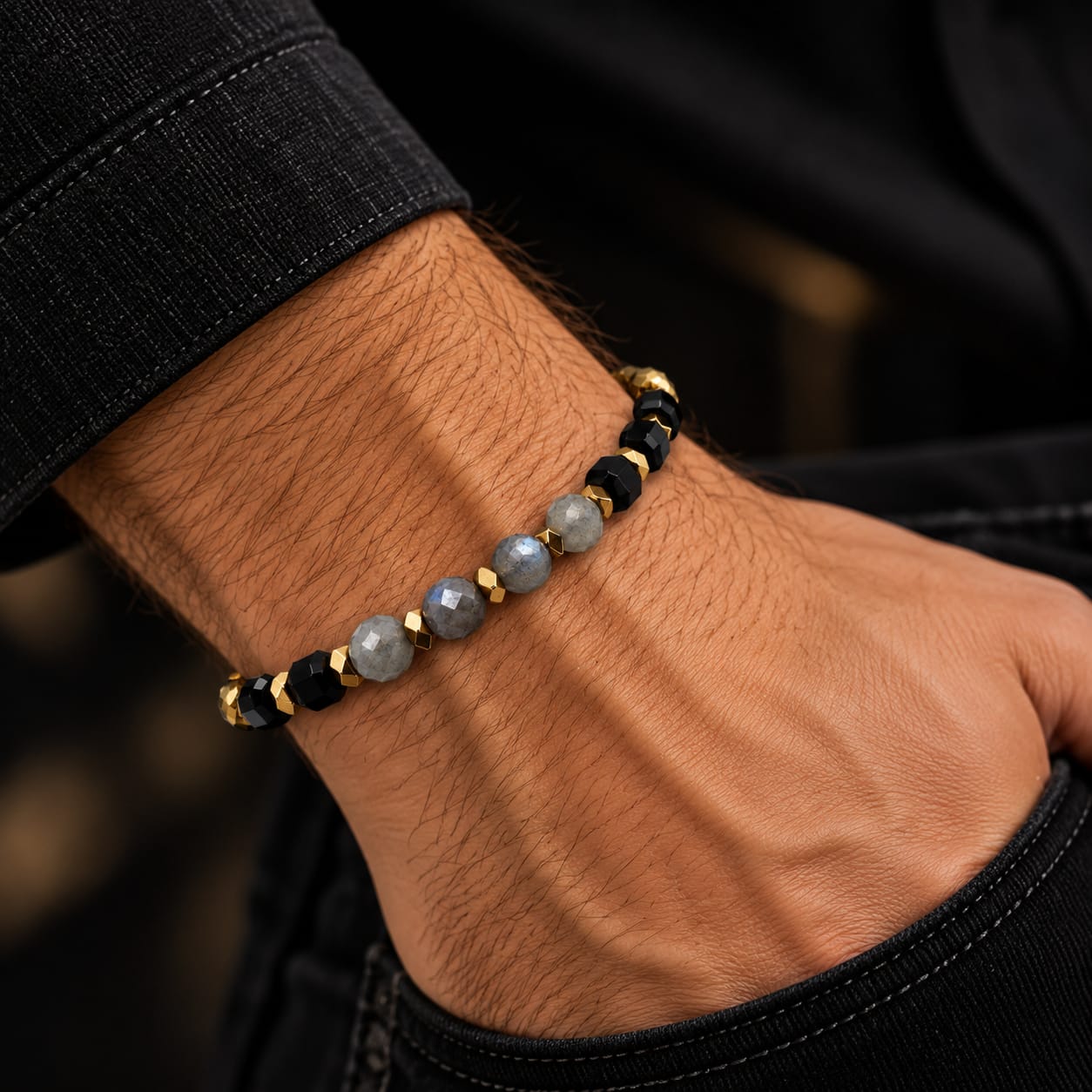 Pulsera Labradorita | Hematita & Ónix - Imagen 3