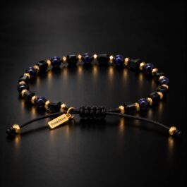 Pulsera Arenisca Azul | Hematita & Ónix